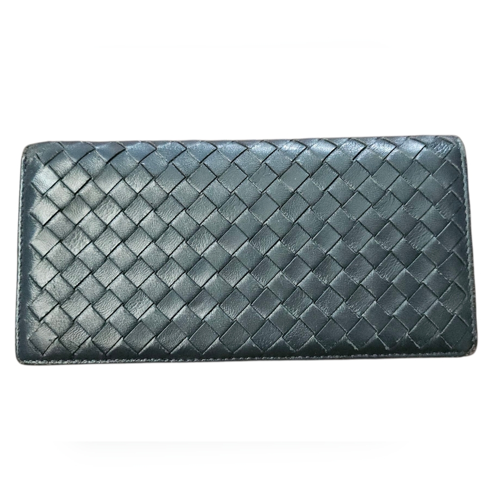 Authentic Bottega Veneta Soft Leather Long Wallet with Coin Zip Compartment